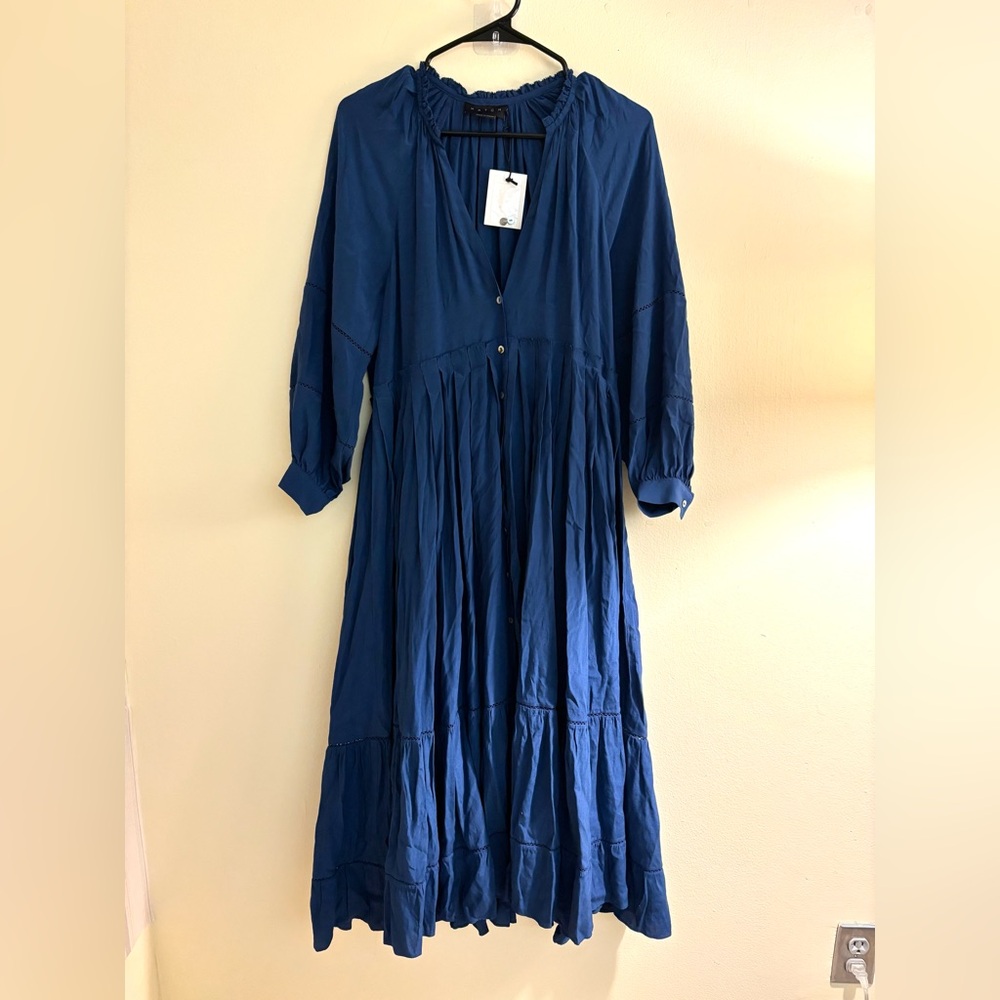 NWT - Hatch Maternity Deep Blue Long Sleeve Maxi Dress - The Myra Dress